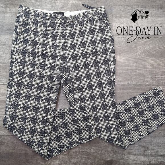 Topshop Houndstooth Cropped Pants Size 6 - Picture 1 of 6